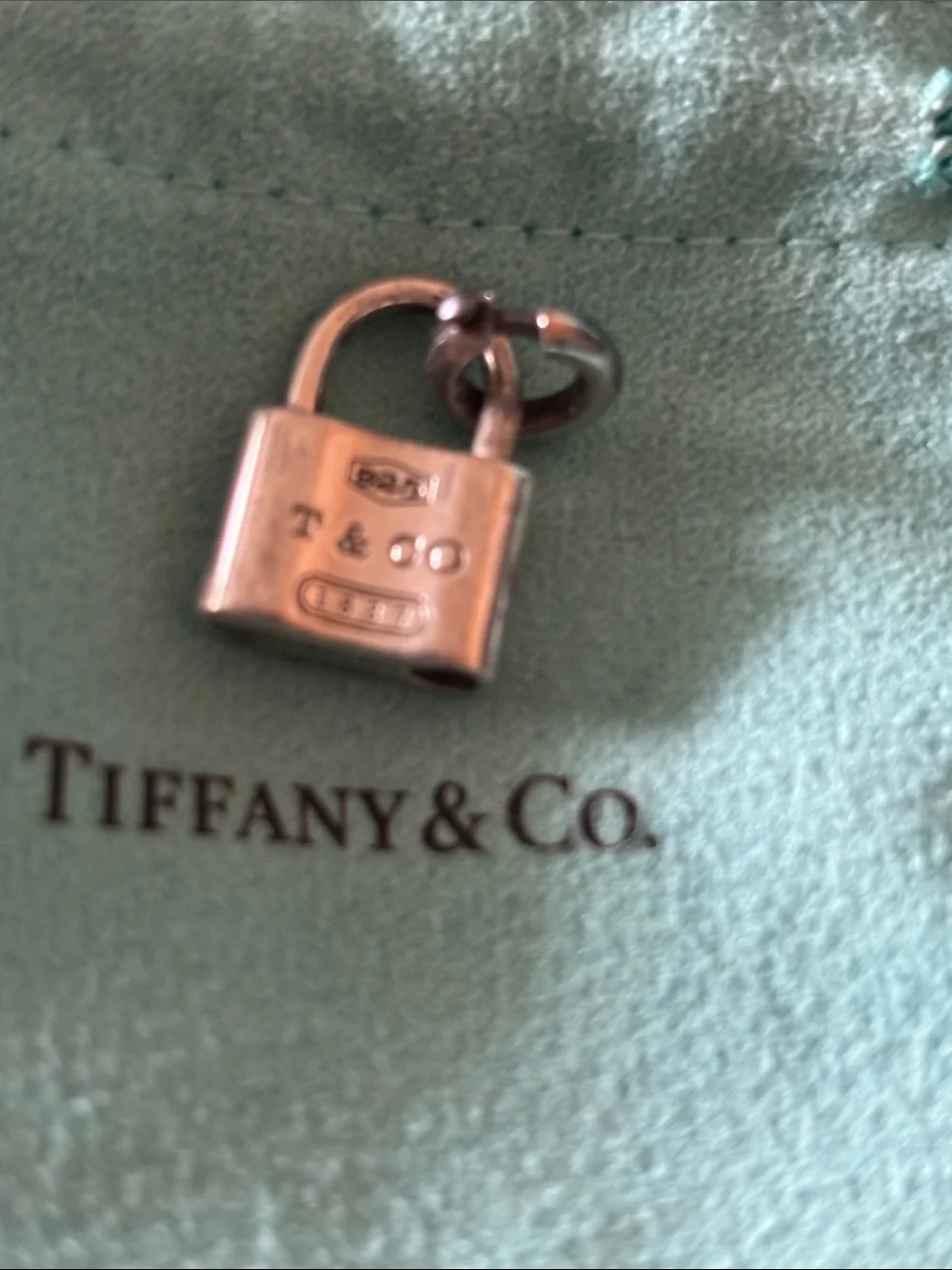 Tiffany & Co. Sterling Silver Padlock Charm with bale